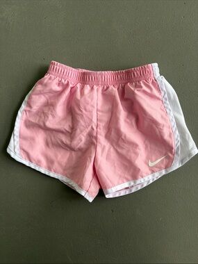 Nike Girl’s Pink Running Shorts with White Trim Size 5